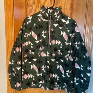 Eddie Bauer Women's Quest Fleece 1/4-Zip, Dark Jade Print, Size Large